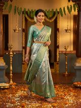 MIMOSA Saffire Kanjivaram Art Silk Saree — pose 7 styling detail