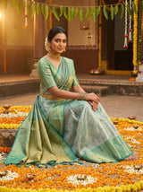 MIMOSA Saffire Kanjivaram Art Silk Saree — pose 8 styling detail