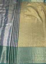 MIMOSA Saffire Kanjivaram Art Silk Saree — pallu and zari work detail