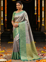 MIMOSA Violet Kanjivaram Art Silk Saree — pose 5 styling detail