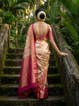 MIMOSA Gajari Kanjivaram Art Silk Saree — pose 2 styling detail