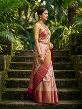 MIMOSA Gajari Kanjivaram Art Silk Saree — pose 3 styling detail