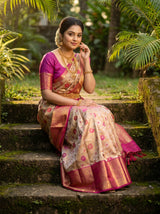 MIMOSA Gajari Kanjivaram Art Silk Saree — pose 4 styling detail