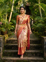 MIMOSA Gajari Kanjivaram Art Silk Saree — pose 5 styling detail