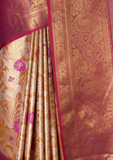 MIMOSA Orange Kanjivaram Art Silk Saree — fleets shot full lifestyle