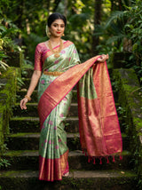 MIMOSA Rama Kanjivaram Art Silk Saree — pose 6 styling detail