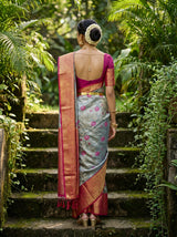 MIMOSA Saffire Kanjivaram Art Silk Saree — pose 2 styling detail