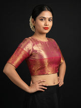 MIMOSA Saffire Kanjivaram Art Silk Saree — blouse close-up