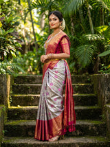 MIMOSA Violet Kanjivaram Art Silk Saree — pose 9 styling detail