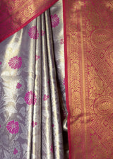 MIMOSA Violet Kanjivaram Art Silk Saree — fleets shot full lifestyle