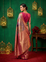 MIMOSA Violet Kanjivaram Art Silk Saree — pose 9 styling detail