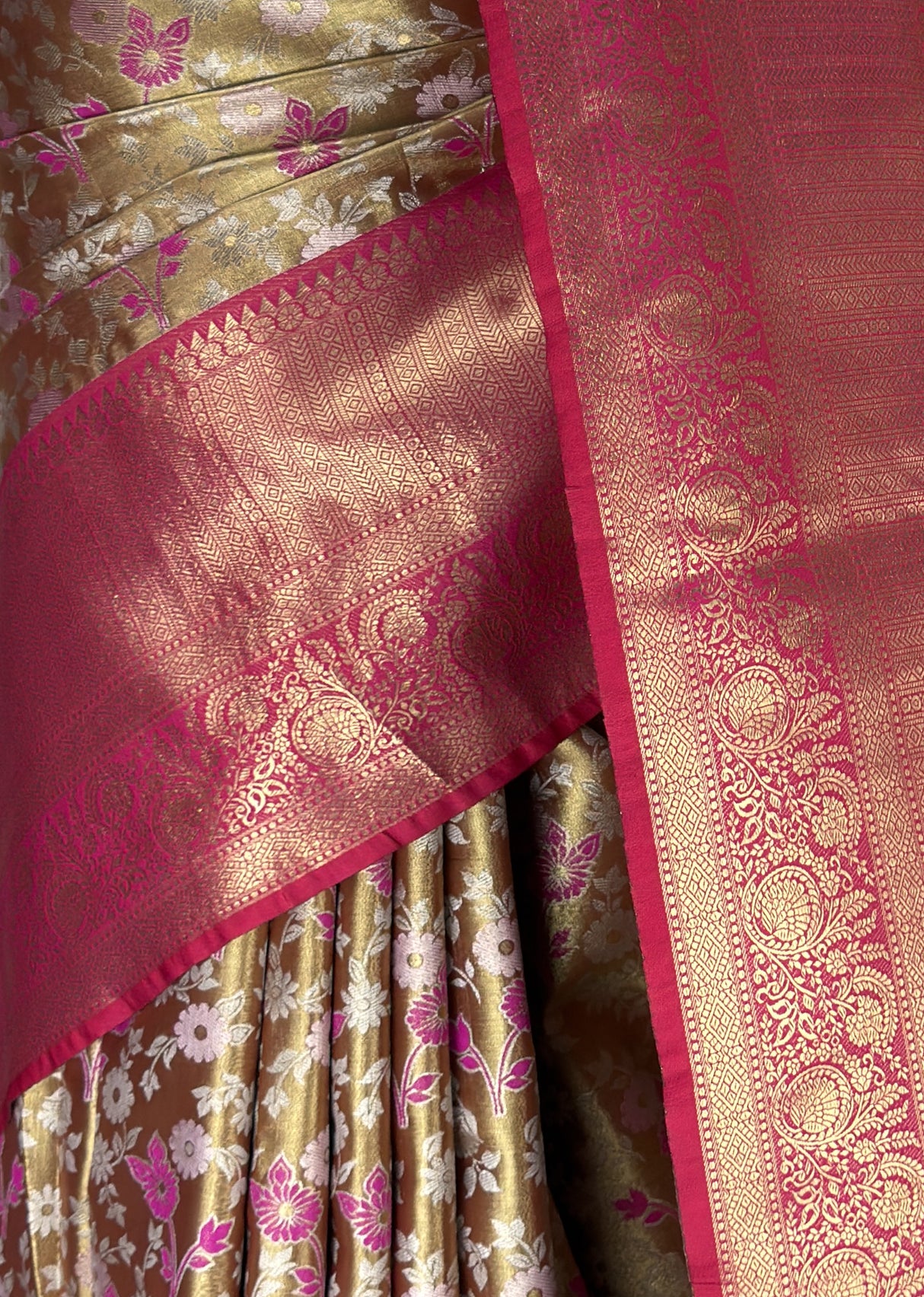 MIMOSA Maroon Kanjivaram Art Silk Saree — fleets shot full lifestyle