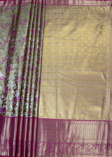MIMOSA Maroon Kanjivaram Art Silk Saree — pallu and zari work detail