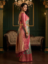 MIMOSA Saffire Kanjivaram Art Silk Saree — pose 9 styling detail