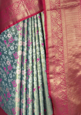 MIMOSA Saffire Kanjivaram Art Silk Saree — fleets shot full lifestyle
