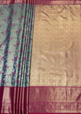 MIMOSA Saffire Kanjivaram Art Silk Saree — pallu and zari work detail