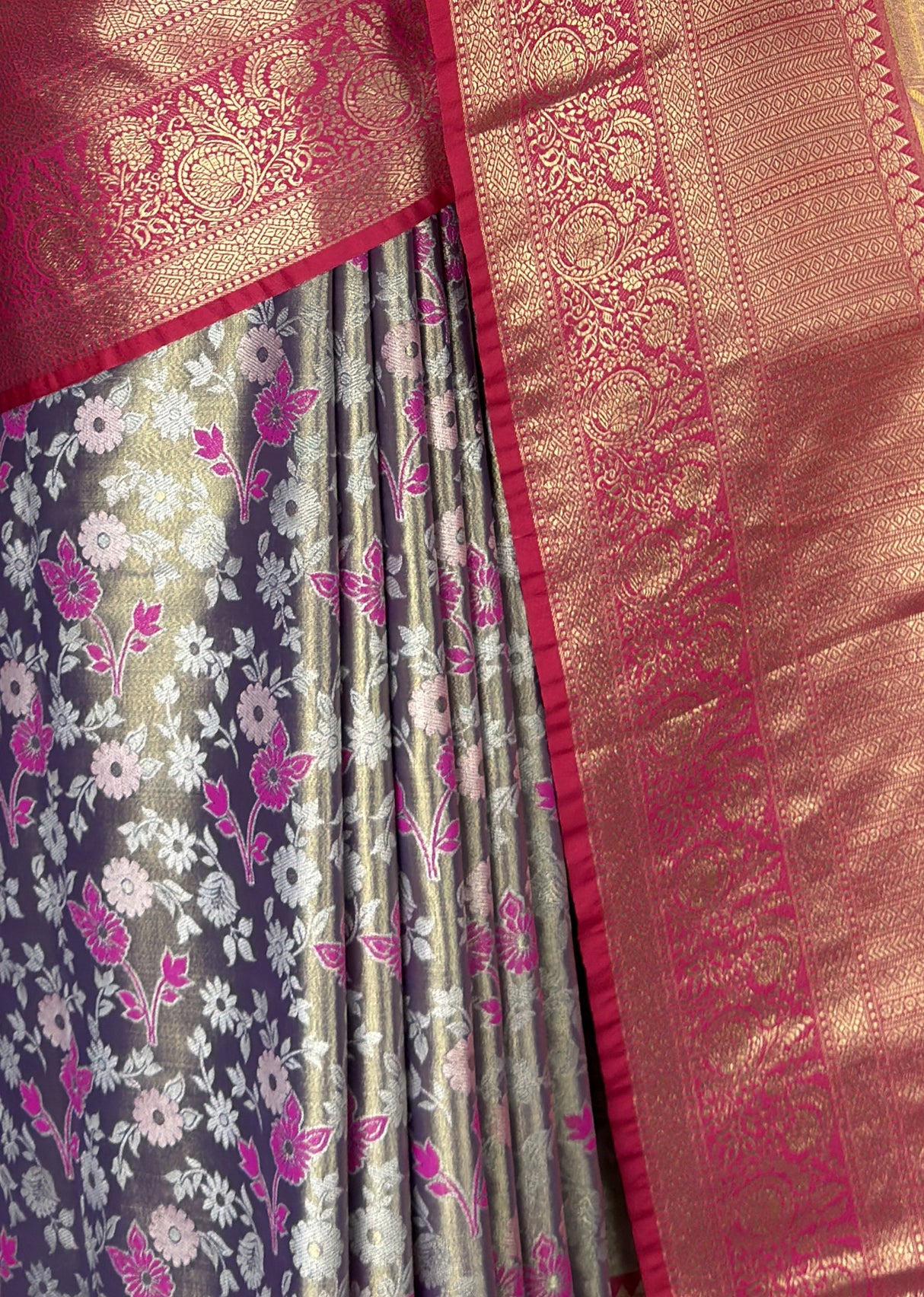 MIMOSA Violet Kanjivaram Art Silk Saree — fleets shot full lifestyle