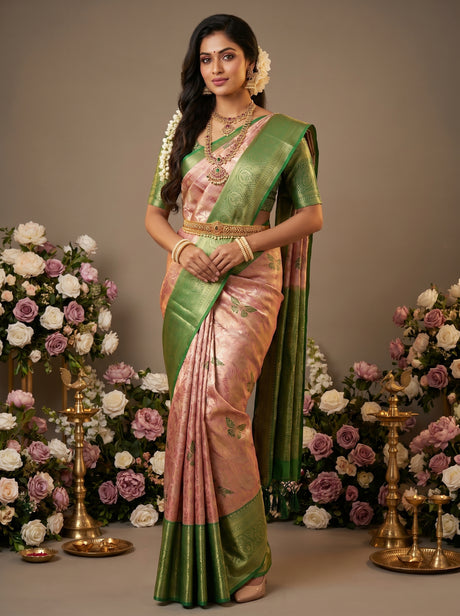 MIMOSA Gajari Kanjivaram Art Silk Saree — Mannequin Draped View