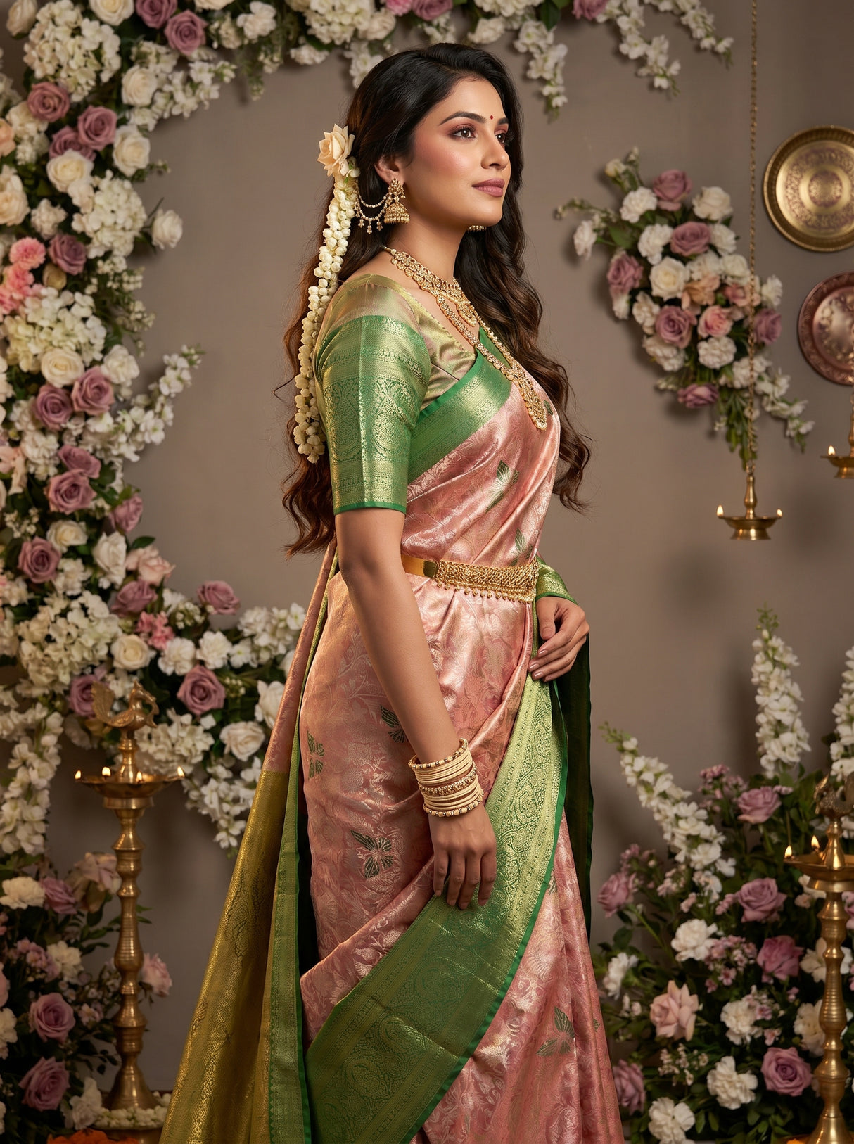 MIMOSA Gajari Kanjivaram Art Silk Saree — Styled on Model