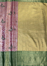 MIMOSA Gajari Kanjivaram Art Silk Saree — pallu and zari work detail