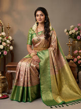 MIMOSA Maroon Kanjivaram Art Silk Saree — Styled on Model