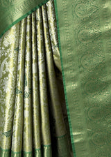 MIMOSA Olive Kanjivaram Art Silk Saree — fleets shot full lifestyle