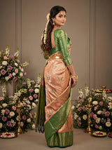 MIMOSA Orange Kanjivaram Art Silk Saree — pose 9 styling detail