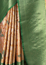 MIMOSA Orange Kanjivaram Art Silk Saree — fleets shot full lifestyle