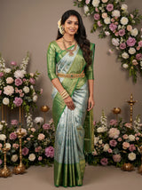 MIMOSA Saffire Kanjivaram Art Silk Saree — pose 5 styling detail
