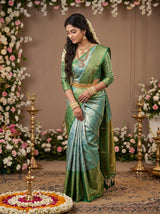 MIMOSA Saffire Kanjivaram Art Silk Saree — pose 8 styling detail