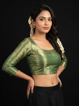 MIMOSA Saffire Kanjivaram Art Silk Saree — blouse close-up