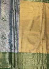 MIMOSA Saffire Kanjivaram Art Silk Saree — pallu and zari work detail