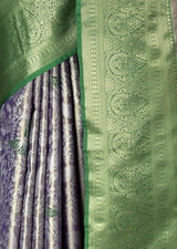 MIMOSA Violet Kanjivaram Art Silk Saree — fleets shot full lifestyle