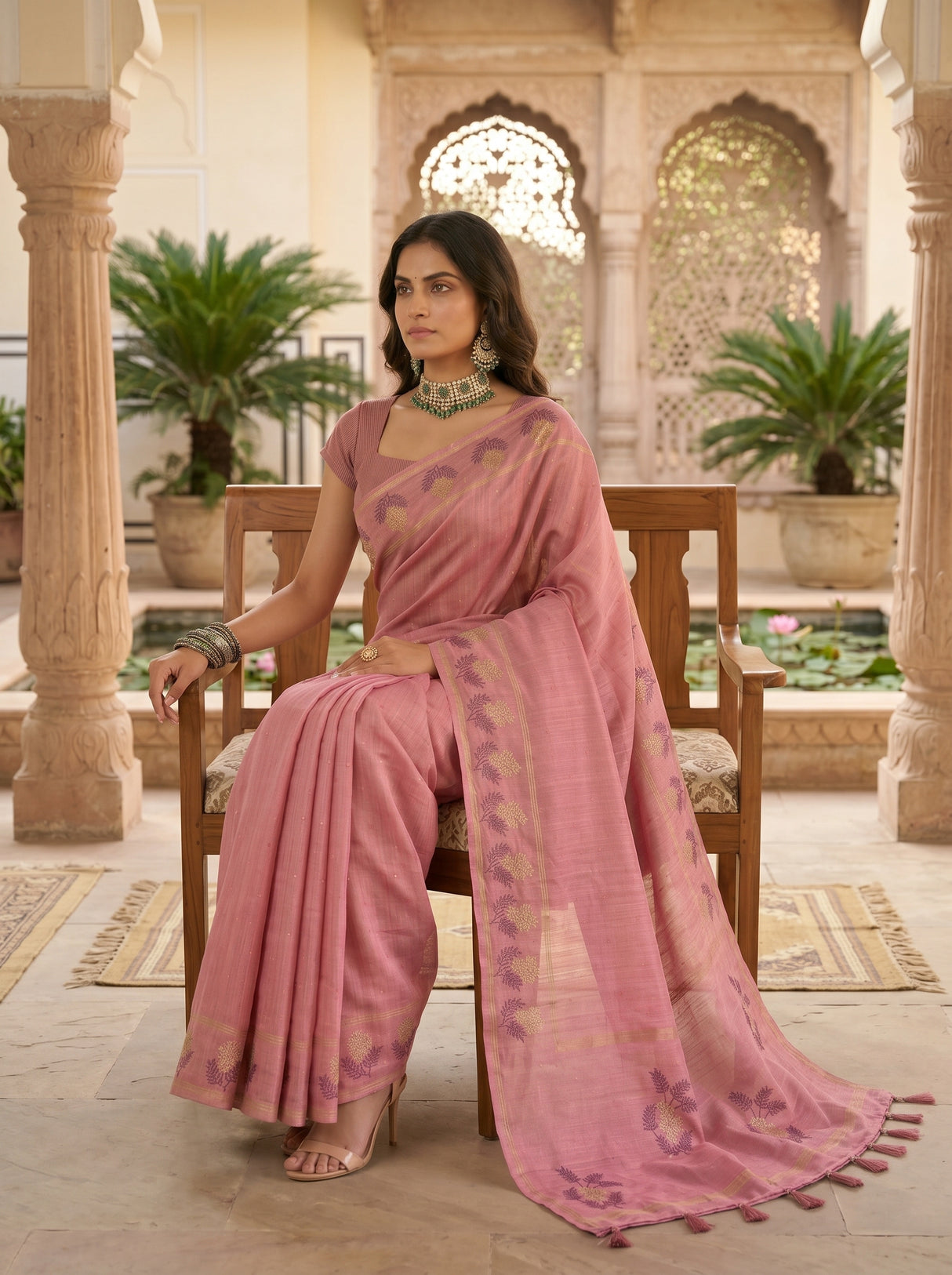 MIMOSA Gajari Saree Saree — pose 8 styling detail