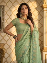 MIMOSA Pista Saree Saree — pose 10 styling detail