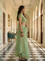 MIMOSA Pista Saree Saree — pose 3 styling detail