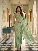 MIMOSA Pista Saree Saree — pose 6 styling detail
