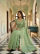 MIMOSA Pista Saree Saree — pose 8 styling detail