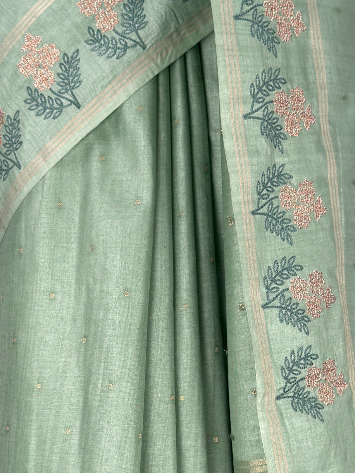 MIMOSA Pista Saree Saree — fleets shot full lifestyle