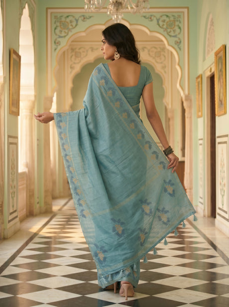 MIMOSA Sapphire Saree Saree — pose 2 styling detail