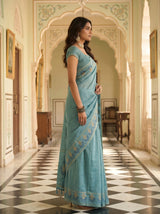 MIMOSA Sapphire Saree Saree — pose 3 styling detail