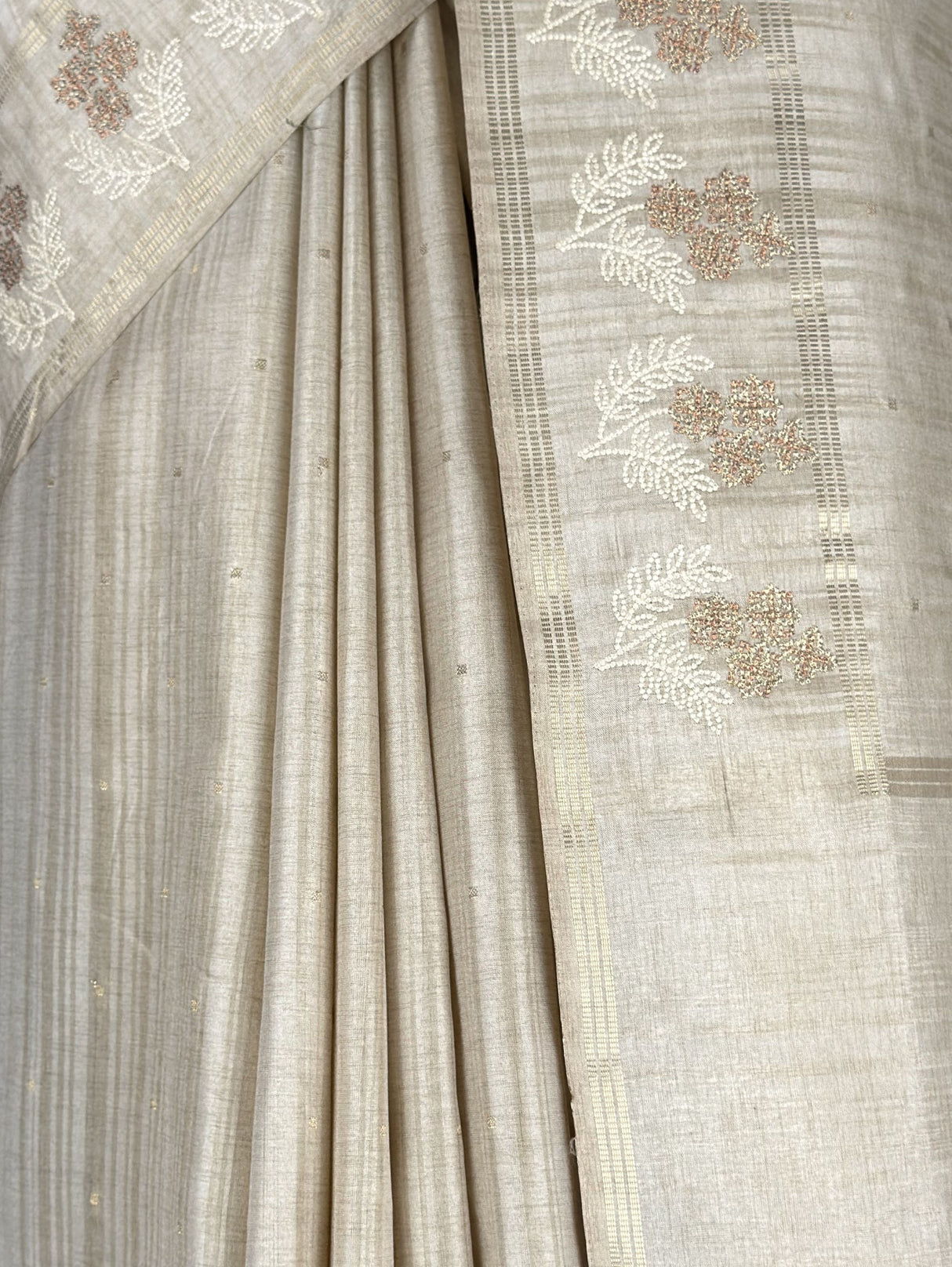 MIMOSA Tussar Saree Saree — fleets shot full lifestyle
