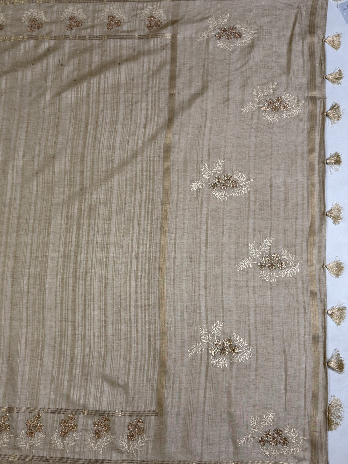 MIMOSA Tussar Saree Saree — pallu and zari work detail