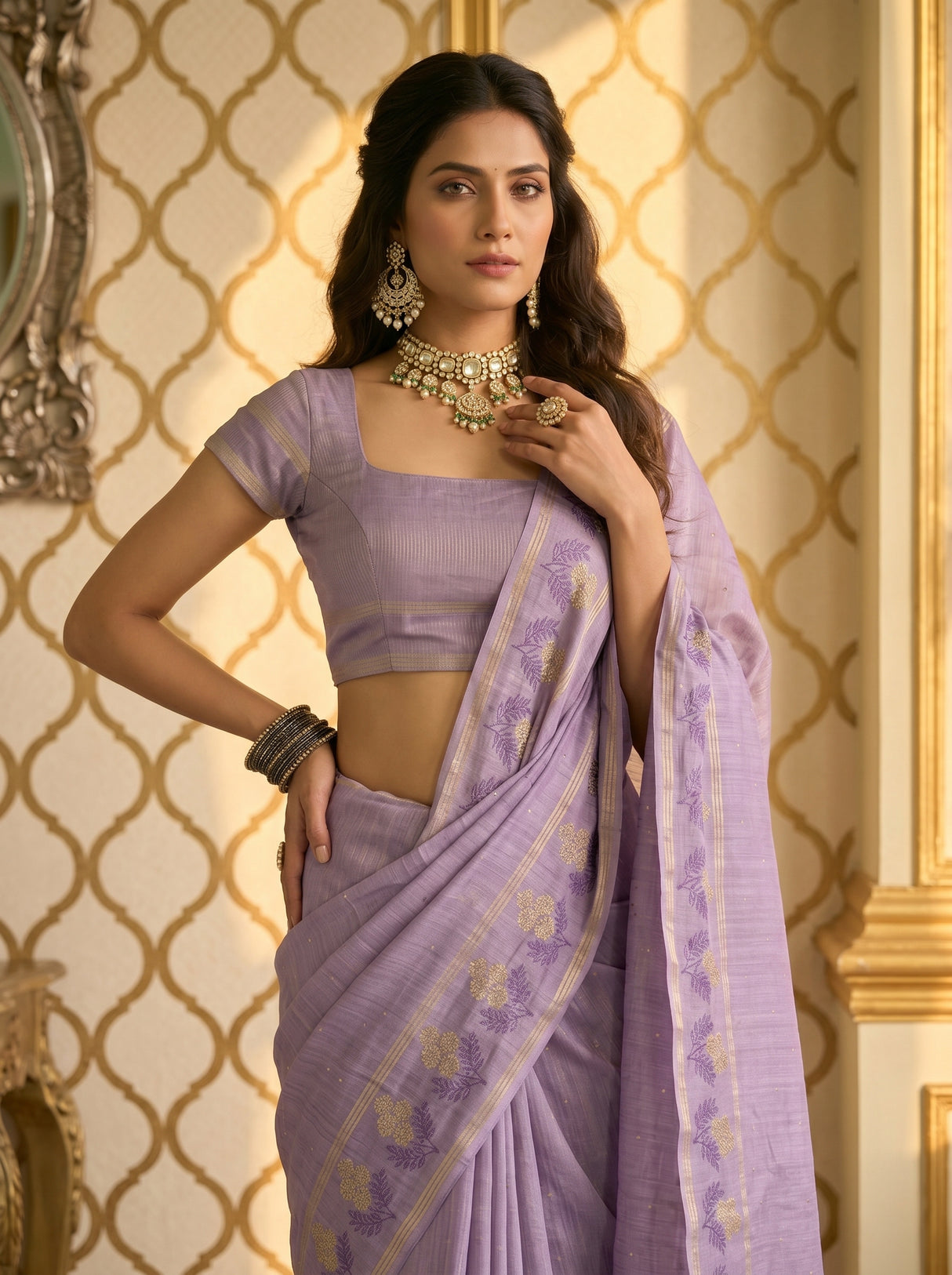 MIMOSA Violet Saree Saree — pose 10 styling detail
