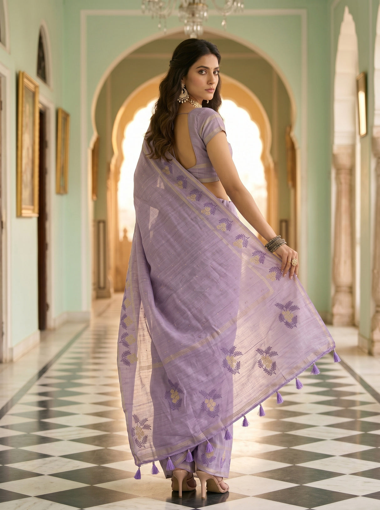 MIMOSA Violet Saree Saree — pose 7 styling detail