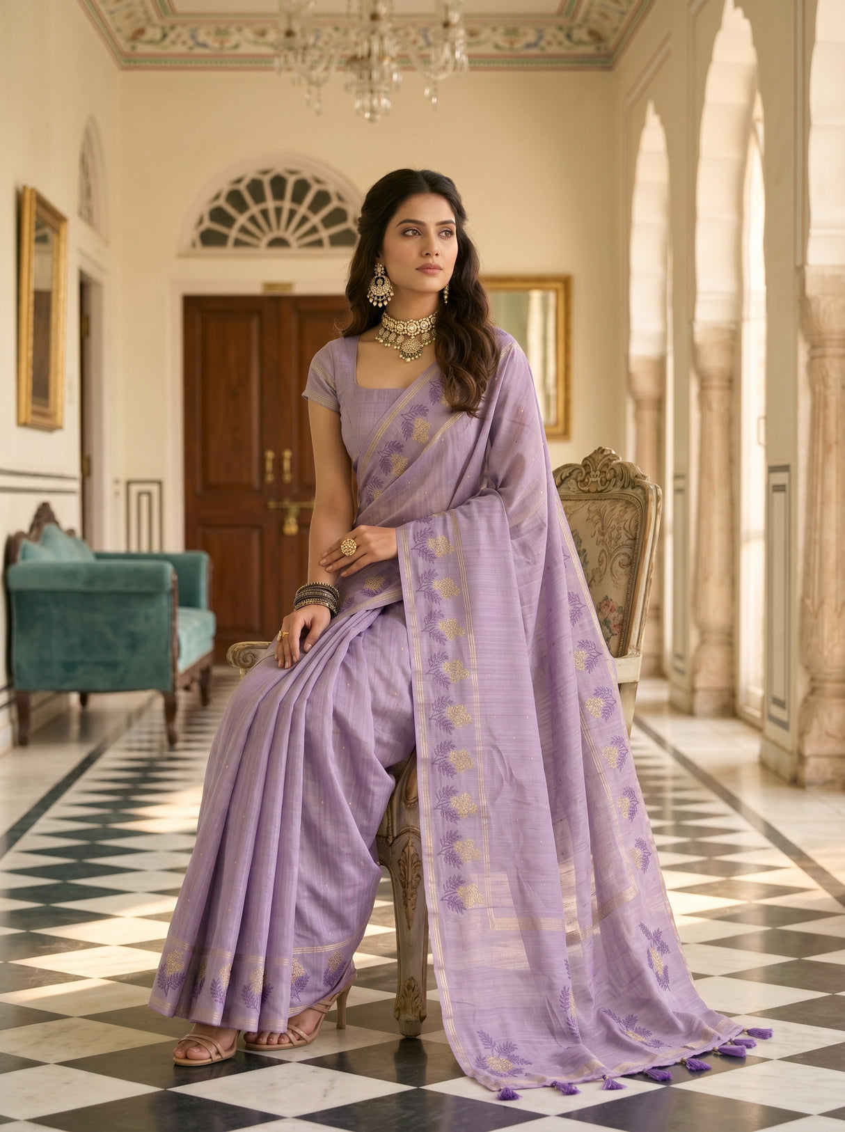 MIMOSA Violet Saree Saree — pose 8 styling detail