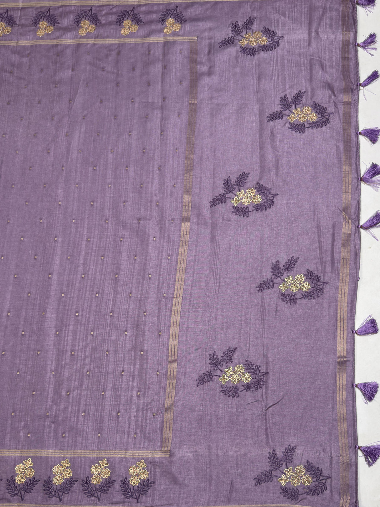 MIMOSA Violet Saree Saree — pallu and zari work detail