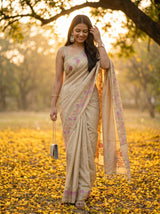 MIMOSA Tussar Banarasi Art Silk Saree — pose 6 styling detail