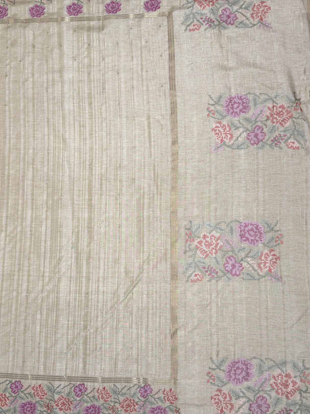 MIMOSA Tussar Banarasi Art Silk Saree — pallu and zari work detail