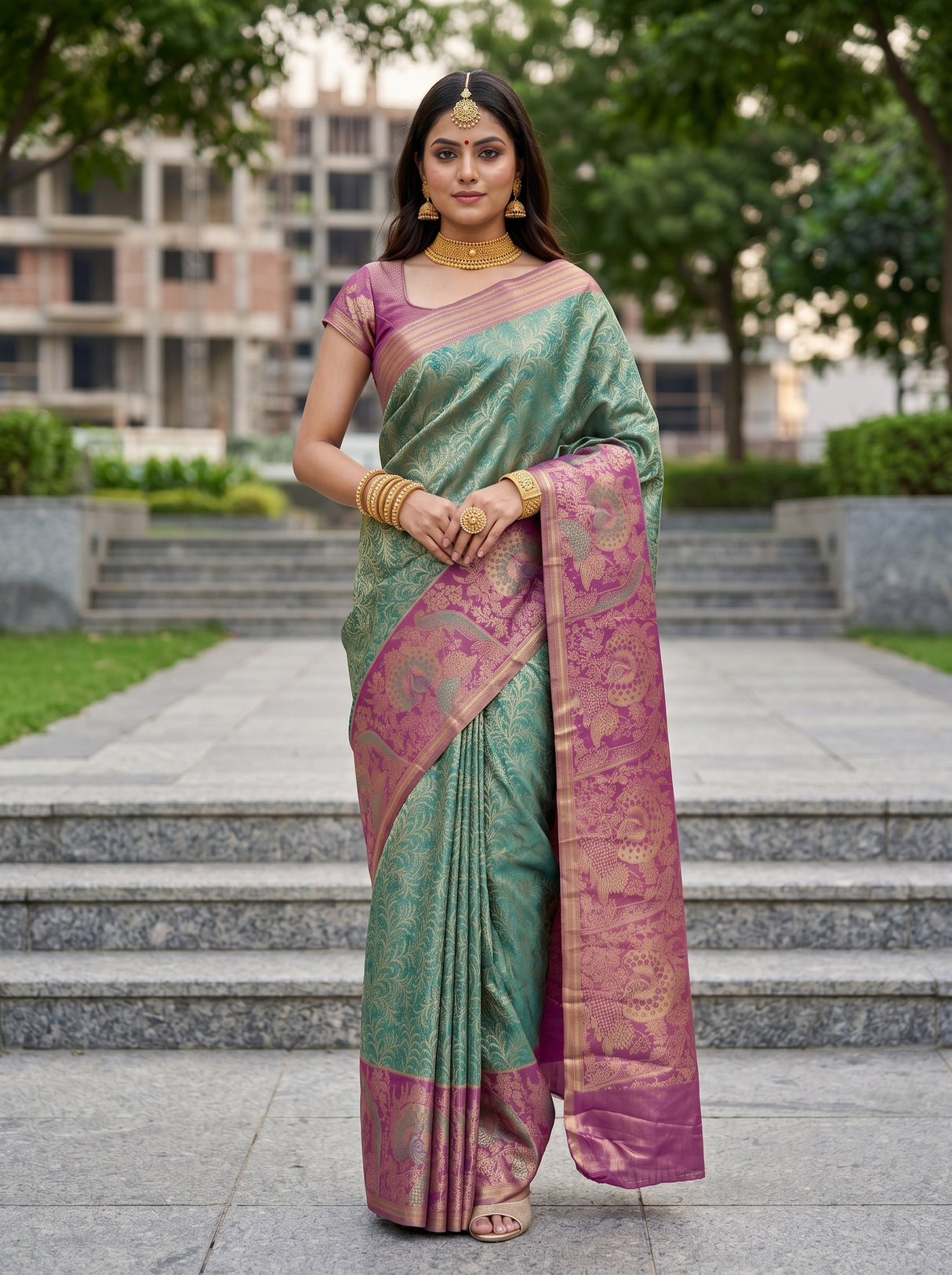 MIMOSA Saree Saree — front view on mannequin